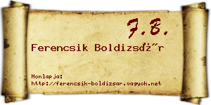 Ferencsik Boldizsár névjegykártya